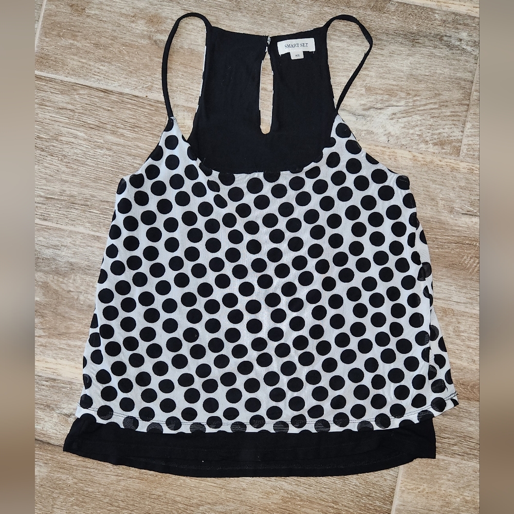 Polka Dot Black and White Tank Top